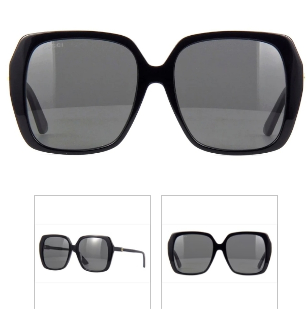 NEW GUCCI OVERSIZED WOMEN'S SUNGLASSES GG0533SA 001 SQUARED GUCCI EYEWEAR - Picture 3 of 8